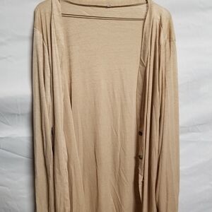 Button Up Beige Cardigan 4XL
